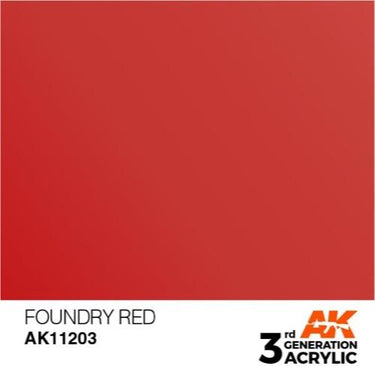 AK Interactive AK11203 Metallic Foundry Red Acrylic Paint 17ml (3rd Generation)